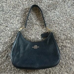 Coach Black Pebbled Leather Shoulder Bag